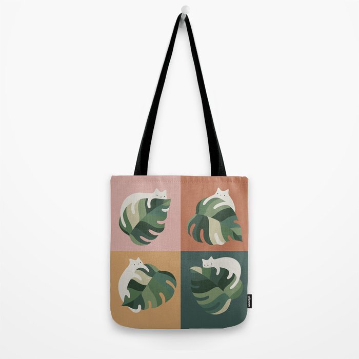 Cat and Leaf 2x2 Tote Bag Gallery Image 2