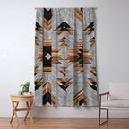 Urban Tribal Pattern No.6 - Aztec - Concrete and Wood Window Curtain Gallery Image 5