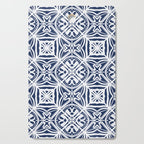 Blue tile brushstroke pattern Cutting Board Gallery Image 1