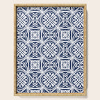 Blue tile brushstroke pattern Serving Tray Gallery Image 1
