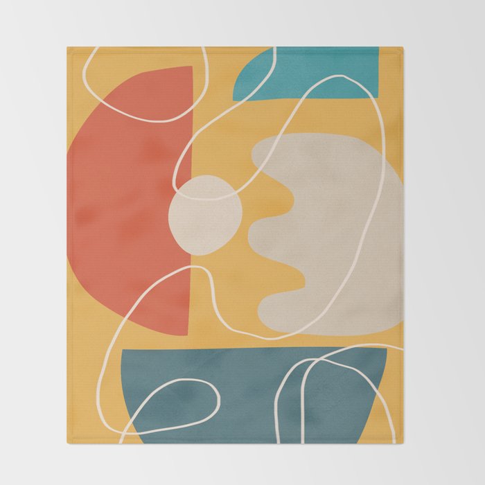Minimal Colorful Abstract Shapes 7 Throw Blanket Gallery Image 2