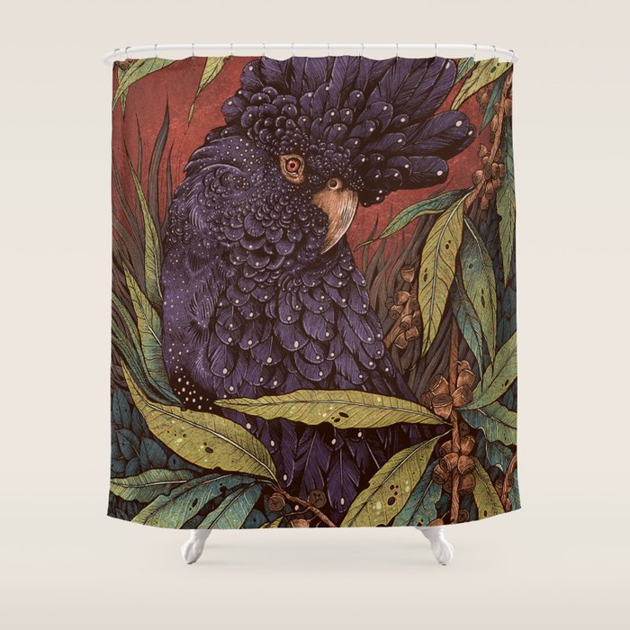 Black Cockatoo Shower Curtain Gallery Image 1
