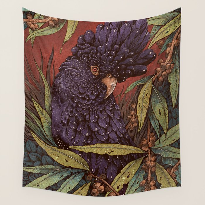Black Cockatoo Wall Tapestry