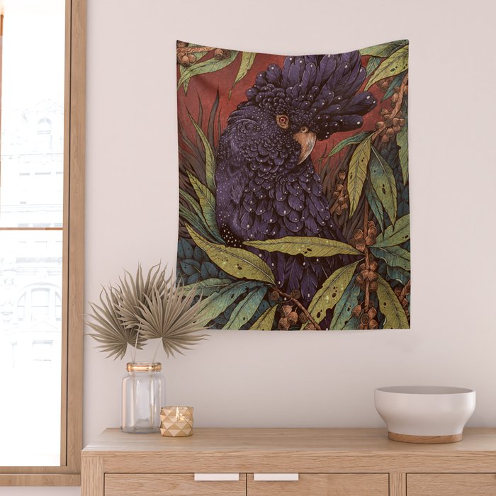 Black Cockatoo Wall Tapestry Gallery Image 2