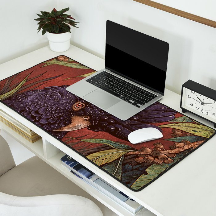 Black Cockatoo Desk Mat Gallery Image 2
