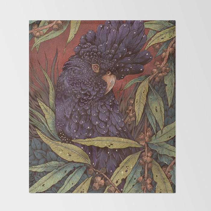 Black Cockatoo Throw Blanket Gallery Image 2
