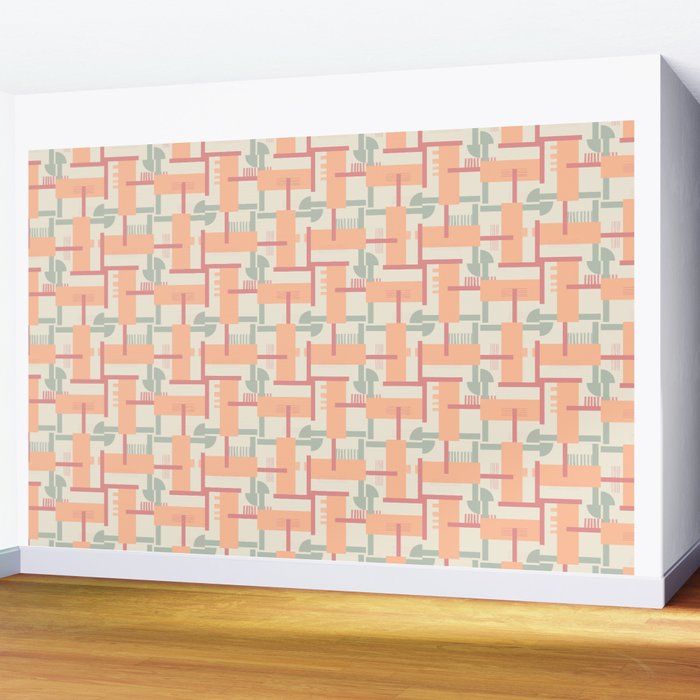 Playful geometric stripes C Wall Mural Gallery Image 2