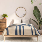 Palm Springs Mid Century Modern Abstract Pattern in Mid Mod Beige and Dark Blue Comforter Gallery Image 3