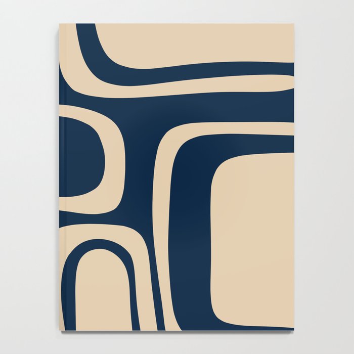 Palm Springs Mid Century Modern Abstract Pattern in Mid Mod Beige and Dark Blue Notebook Gallery Image 4