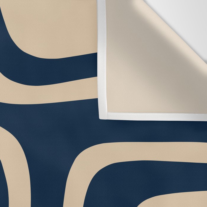 Palm Springs Mid Century Modern Abstract Pattern in Mid Mod Beige and Dark Blue Wall Tapestry Gallery Image 3
