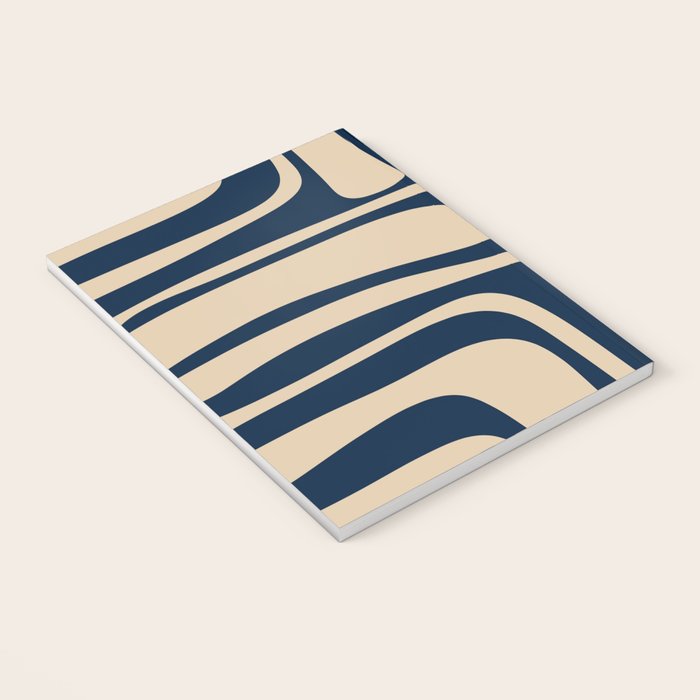 Palm Springs Mid Century Modern Abstract Pattern in Mid Mod Beige and Dark Blue Notebook Gallery Image 3