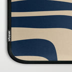 Palm Springs Mid Century Modern Abstract Pattern in Mid Mod Beige and Dark Blue Laptop Sleeve Gallery Image 3