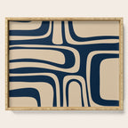 Palm Springs Mid Century Modern Abstract Pattern in Mid Mod Beige and Dark Blue Serving Tray Gallery Image 1