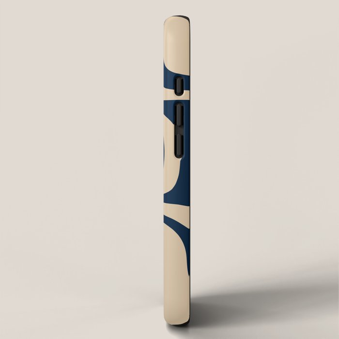 Palm Springs Mid Century Modern Abstract Pattern in Mid Mod Beige and Dark Blue iPhone Case Gallery Image 2