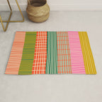 Mid Century Finnish Patchwork Abstract Stripe Pattern Rug Gallery Image 1