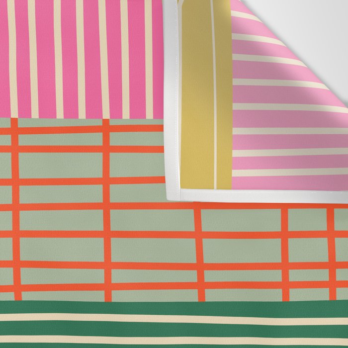 Mid Century Finnish Patchwork Abstract Stripe Pattern Wall Tapestry Gallery Image 3