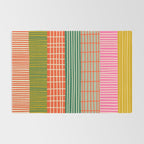Mid Century Finnish Patchwork Abstract Stripe Pattern Rug Gallery Image 2