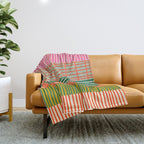 Mid Century Finnish Patchwork Abstract Stripe Pattern Throw Blanket Gallery Image 1