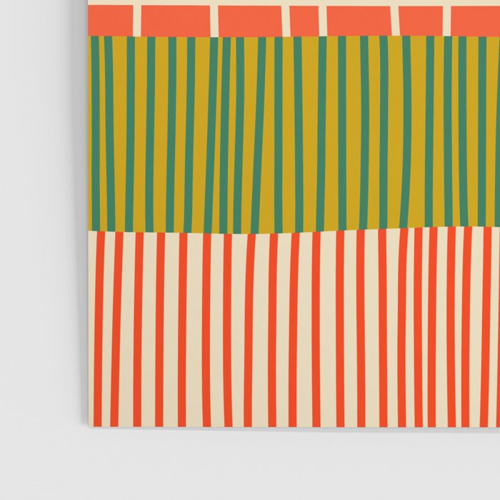 Mid Century Finnish Patchwork Abstract Stripe Pattern Poster Gallery Image 3