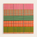 Mid Century Finnish Patchwork Abstract Stripe Pattern Wood Wall Art Gallery Image 1