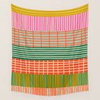 Mid Century Finnish Patchwork Abstract Stripe Pattern Wall Tapestry Gallery Image 4