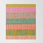 Mid Century Finnish Patchwork Abstract Stripe Pattern Throw Blanket Gallery Image 2