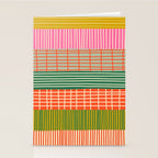 Mid Century Finnish Patchwork Abstract Stripe Pattern Stationery Card Gallery Image 2