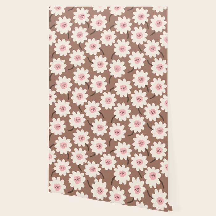 Flower field - mocha pink Wallpaper Gallery Image 2