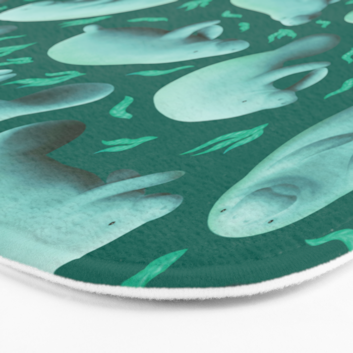 manatees (teal) Bath Mat Gallery Image 3