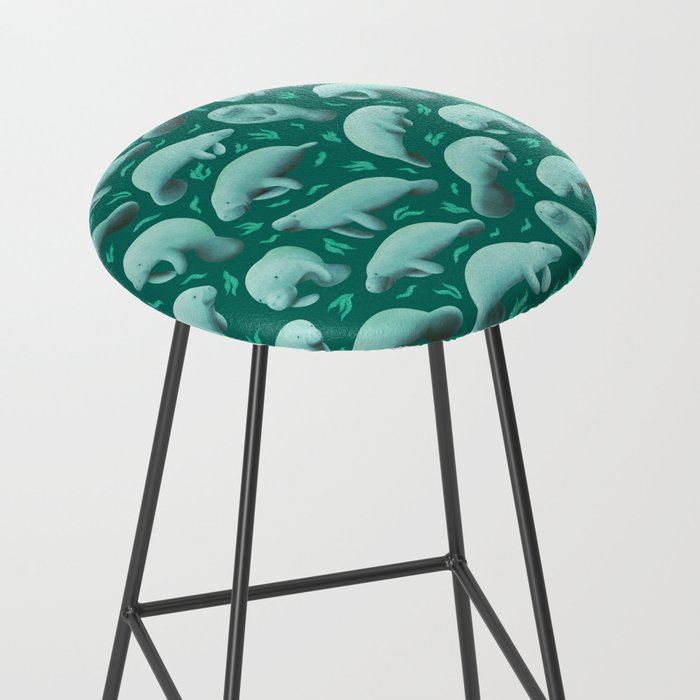 manatees (teal) Stool Gallery Image 2