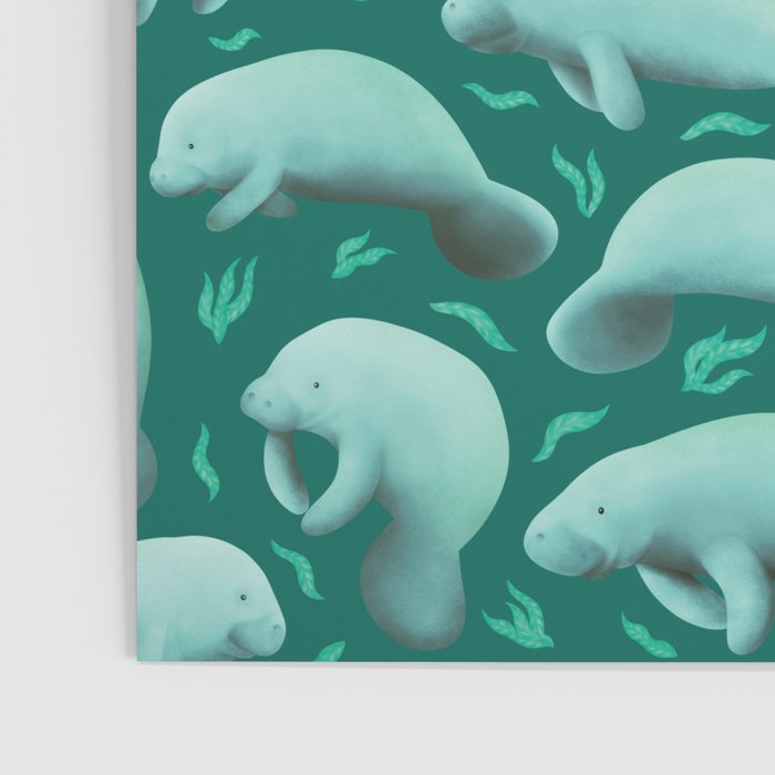 manatees (teal) Poster Gallery Image 3