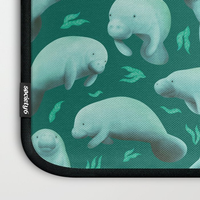manatees (teal) Laptop Sleeve Gallery Image 3