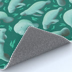 manatees (teal) Rug Gallery Image 4