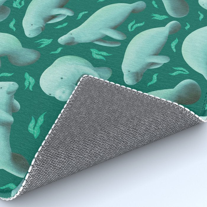 manatees (teal) Rug Gallery Image 4