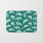 manatees (teal) Bath Mat Gallery Image 1