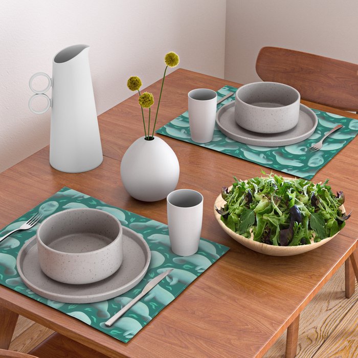 manatees (teal) Placemat Gallery Image 2