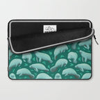 manatees (teal) Laptop Sleeve Gallery Image 2