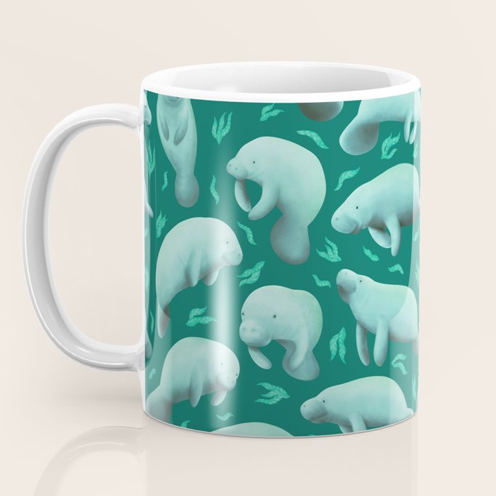 manatees (teal) Coffee Mug Gallery Image 3