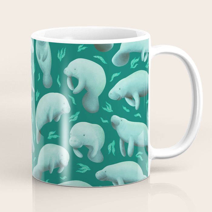 manatees (teal) Coffee Mug Gallery Image 1