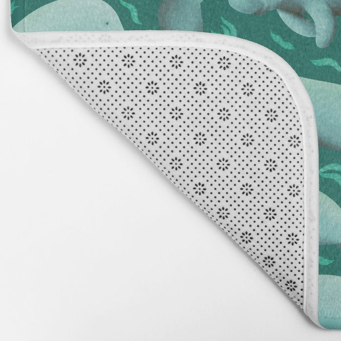 manatees (teal) Bath Mat Gallery Image 2