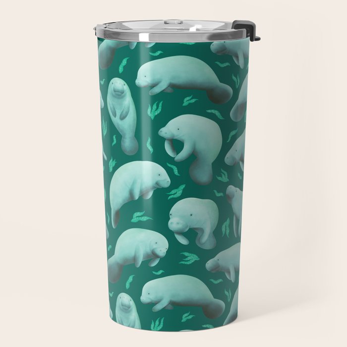 manatees (teal) Travel Mug Gallery Image 2