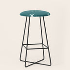 Mid Century Modern Stars (Ocean Green) Stool Gallery Image 1