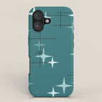 Mid Century Modern Stars (Ocean Green) iPhone Case Gallery Image 1