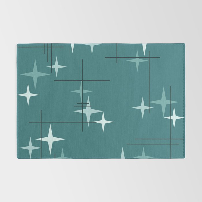 Mid Century Modern Stars (Ocean Green) Rug Gallery Image 2