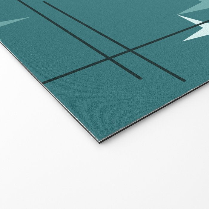 Mid Century Modern Stars (Ocean Green) Welcome Mat Gallery Image 2