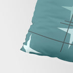 Mid Century Modern Stars (Ocean Green) Pillow Sham Gallery Image 4