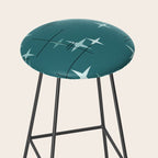 Mid Century Modern Stars (Ocean Green) Stool Gallery Image 2
