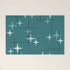 Mid Century Modern Stars (Ocean Green) Welcome Mat Gallery Image 1