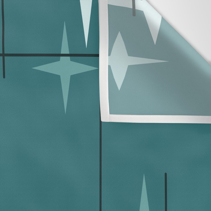 Mid Century Modern Stars (Ocean Green) Wall Tapestry Gallery Image 3
