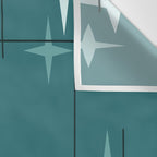 Mid Century Modern Stars (Ocean Green) Wall Tapestry Gallery Image 3